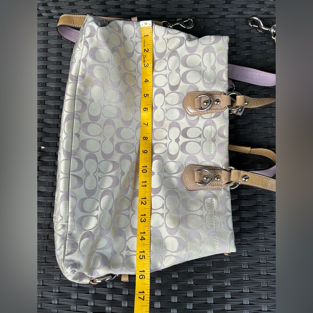 COACH BAG,Coach Cream and ligth purple Bag, COACH Shoulder Bag - Picture 14 of 16